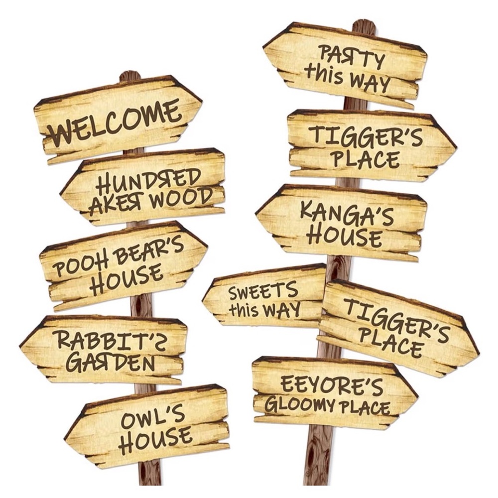 Winnie the Pooh Party Sign Decorations